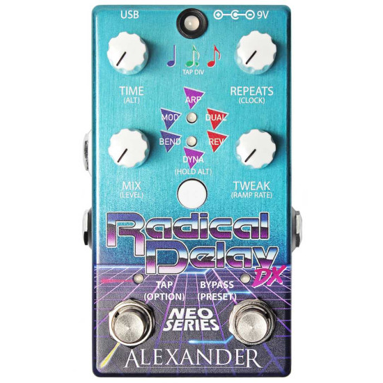 Alexander Radical Delay DX Pedal, Neo Series, Guitar Delay Effect Pedal