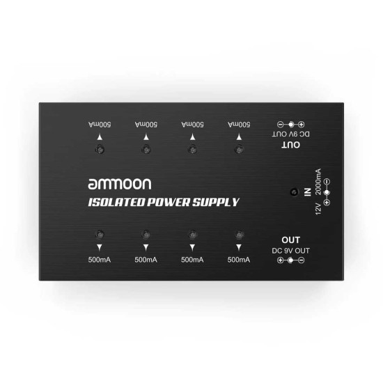 Ammoon Compact Size Guitar Effect Power Supply 8Isolated DC Outputs for 9V/18V Guitar Effects