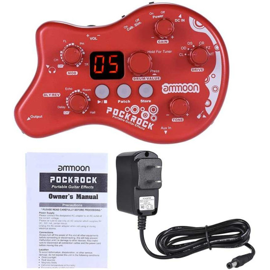 New Gear Day Ammoon PockRock Portable Guitar Multi Effects Processor Effect Pedal