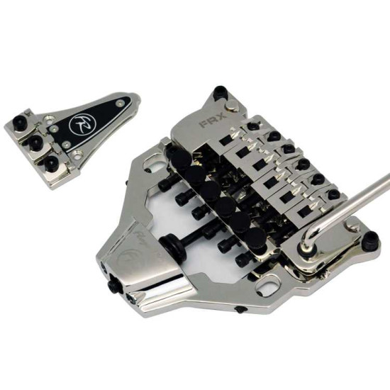 New Gear Day Floyd Rose FRX Top Mount Tremolo Kit Nickel with locking nut FRTX04000