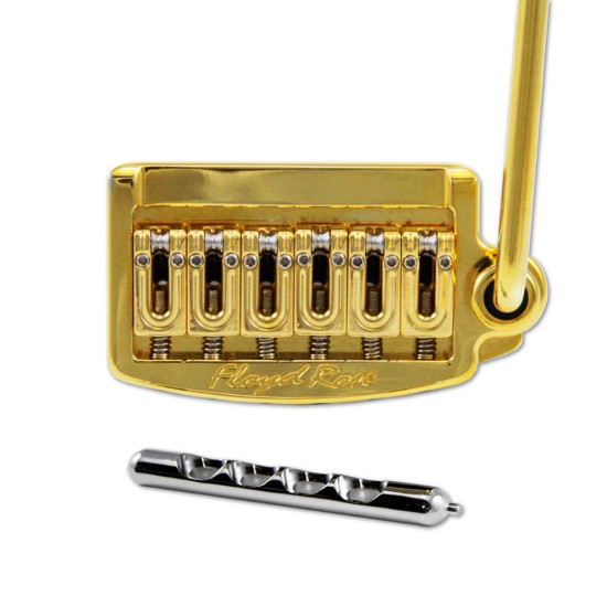 New Gear Day Floyd Rose Rail Tail Tremolo Kit Gold for Strat Style guitars, Narrow RT300N