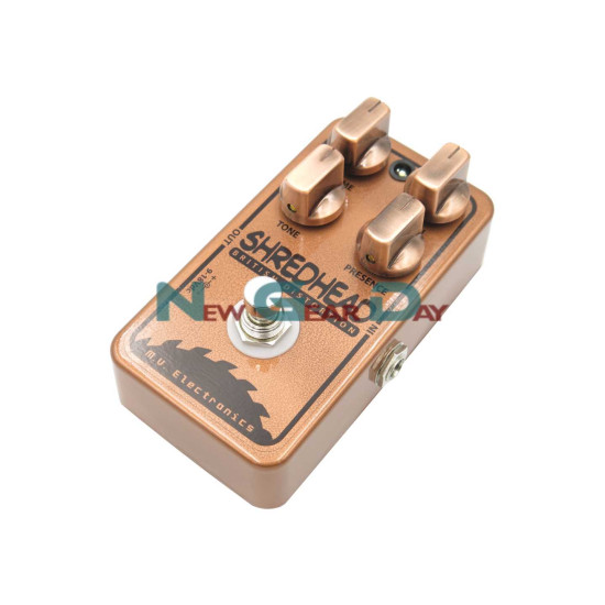 New Gear Day M.V. Electronics Shredhead LE Copper Distortion Guitar Pedal with Free Patch Cable