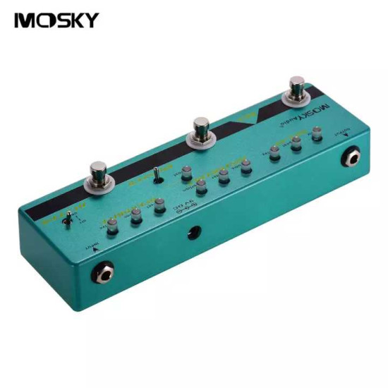 MOSKY BE5 5-in-1 Guitar Multi-Effects Pedal Delay + Distortion + Overdrive + Booster + Buffer Full Metal Shell with True Bypass