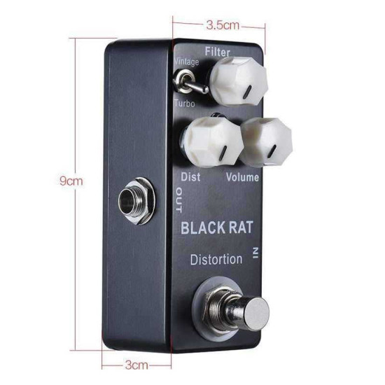 Mosky Black RAT Distortion Mini Guitar Effect Pedal