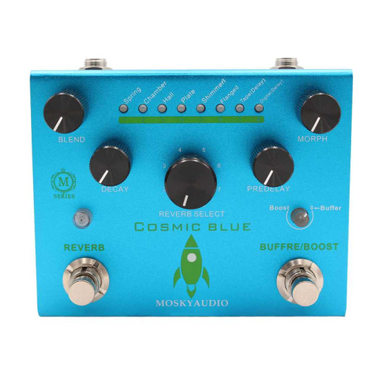 New Gear Day Mosky Audio Cosmic Blue M-series Reverb and Buffer Guitar Effect Pedal