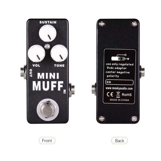 New Gear Day MOSKY MINI MUFF Electric Guitar Distortion Fuzz Effect Pedal Full Metal Shell True Bypass