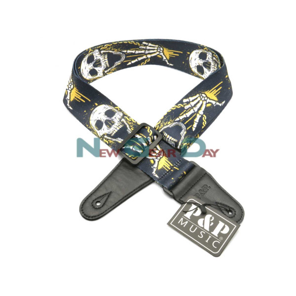 New Gear Day P&P S008-T Skull Guitar Strap New Gear Day P&P S008-T Skull Guitar Strap