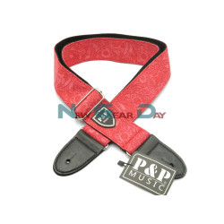 P&P S130-A Red Denim Flower Guitar Strap