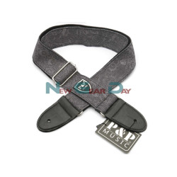 P&P S130-D Black Denim Flower Guitar Strap