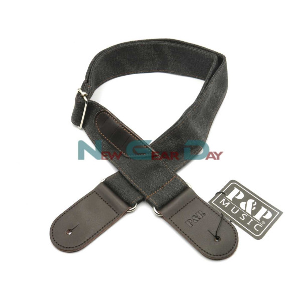New Gear Day P&P S137-A Black Denim With Pick Holder Guitar Strap New Gear Day P&P S137-A Black Denim With Pick Holder Guitar Strap