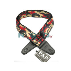 P&P S142-B Red Beige Black Camouflage Guitar Strap