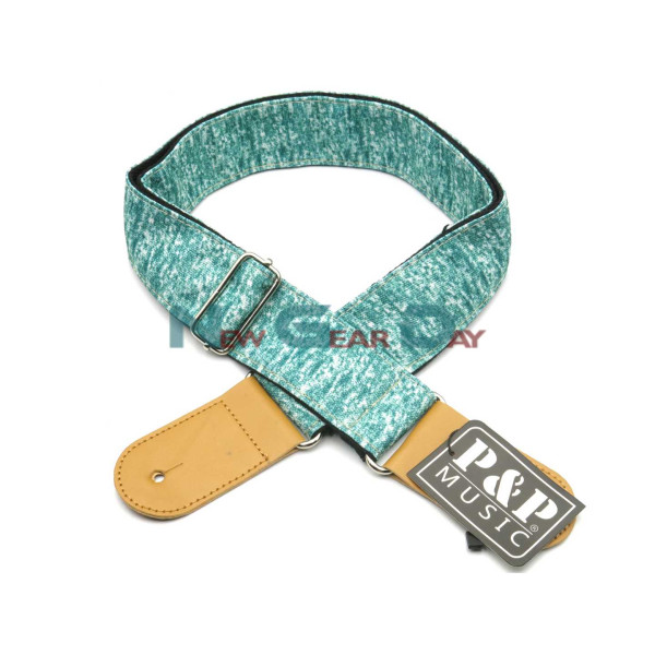 New Gear Day P&P S1677-B Green Guitar Strap New Gear Day P&P S1677-B Green Guitar Strap