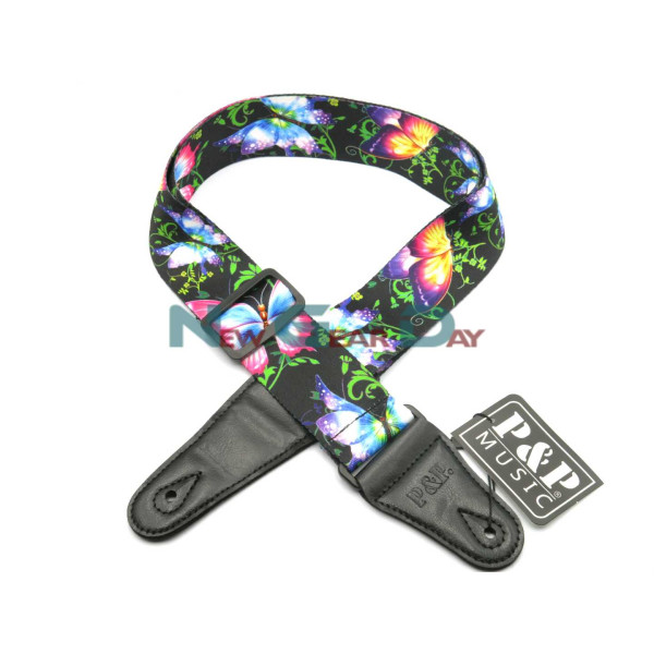 New Gear Day P&P S008-103 Butterfly Guitar Strap New Gear Day P&P S008-103 Butterfly Guitar Strap