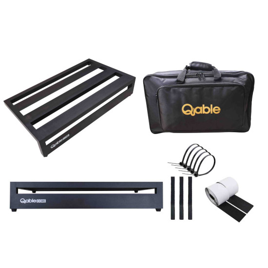 Qable Board Core Guitar Effect Pedal Board Aluminum Alloy 20 × 11.5 Inch with Carrying Bag