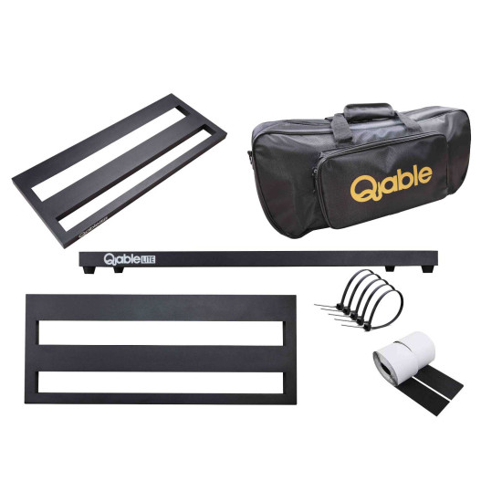 Qable Board Lite Guitar Effect Pedal Board Aluminum Alloy 20 × 8 Inch with Carrying Bag