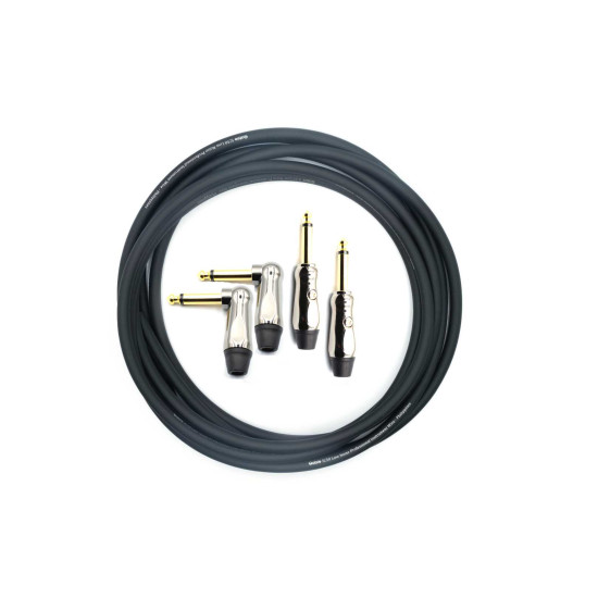 Qable Solderless Instrument Cable Kit Angled Straight Plugs