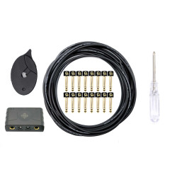 Qable Solderless Patch Cable Kit 16pc Gold Plated Straight/Angled Plugs 6meters Black Cable Qable Solderless Patch Cable Kit 16pc Gold Plated Straight/Angled Plugs 6meters Black Cable