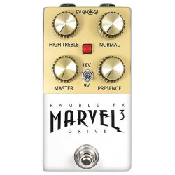 Ramble FX Marvel Drive V3 Overdrive Effects Pedal - White