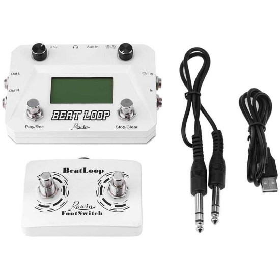 Rowin Lbl - 01 Guitar Beat Loop Drum Machine With Foot Switch 3 Different Modes Usb Type Beat Looper With Lcd Backlight