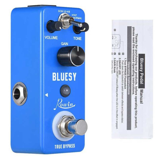 New Gear Day Rowin Lef-321 Bluesy Guitar Effect Pedal Overdrive Aluminum Alloy Shell True Bypass Pedal Musical Instruments
