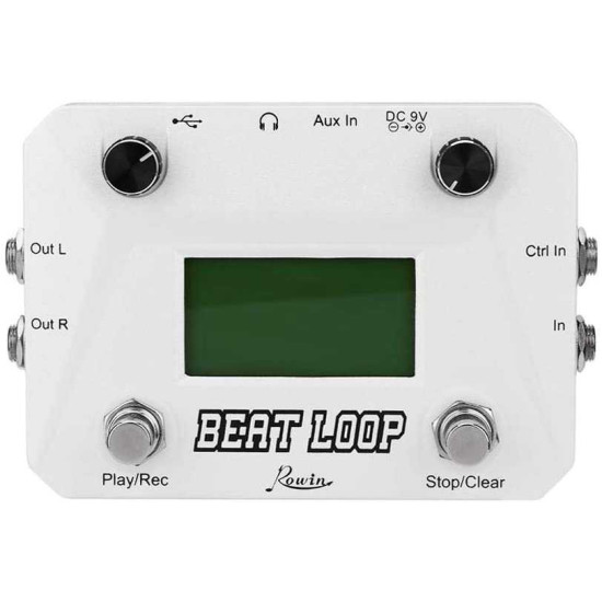 Rowin Lbl - 01 Guitar Beat Loop Drum Machine With Foot Switch 3 Different Modes Usb Type Beat Looper With Lcd Backlight