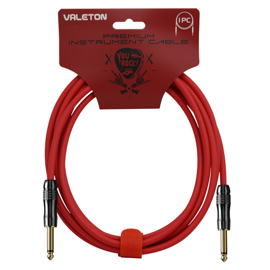 Valeton VGC-3r Premium Instrument Guitar Cable 3meter / 10 feet Red