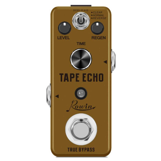 New Gear Day Rowin Digital Tape Echo Guitar Effect Pedal 100ms-0.6s Delay True Bypass