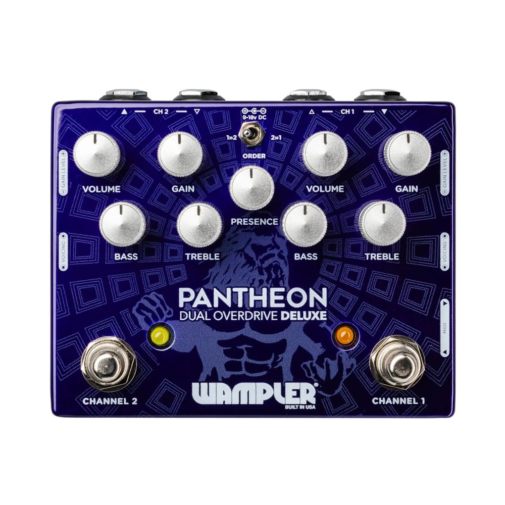 Wampler Pantheon Deluxe Dual Channel Overdrive Distortion Guitar Effects Pedal with MIDI